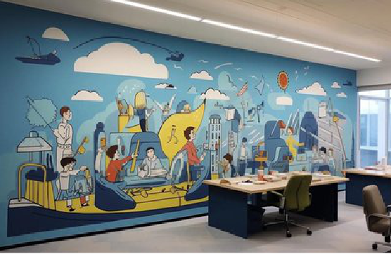 涪陵办公室墙绘的特点。